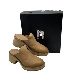 Sorel Hi-Line Heel Brown Leather Mule Bootie 9.5